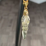Citrine Vajra Necklace | Tibetan Dorje Amulet Pendant in Silver or Gold | Buddhist Protection & Abundance