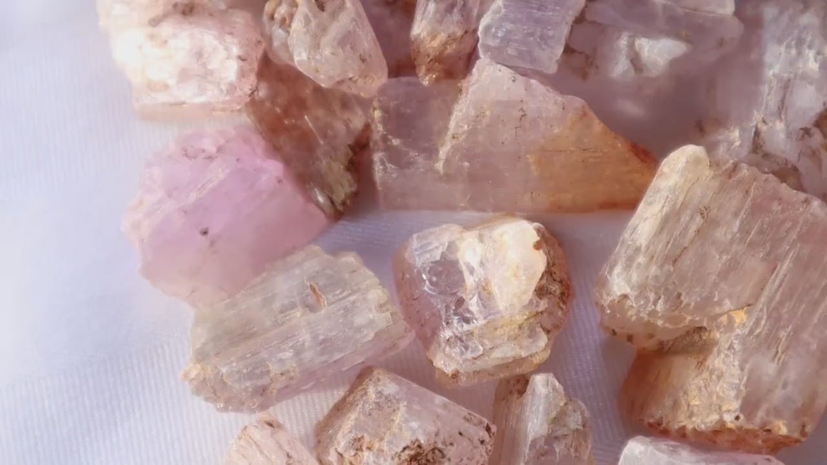 Raw Kunzite Crystal Specimen: Natural Untreated Gemstone
