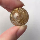 Rutilated Quartz Sphere, Golden Rutile Inclusions, Natural Crystal Ball, RQS3
