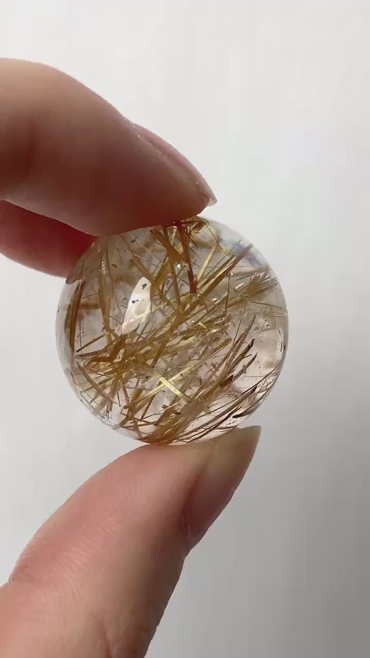 Rutilated Quartz Sphere, High Grade Golden Rutile Crystal Ball, RQS2