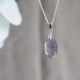 Amethyst Pendant Necklace Sterling Silver | Healing Crystal Jewelry | February Birthstone Gift