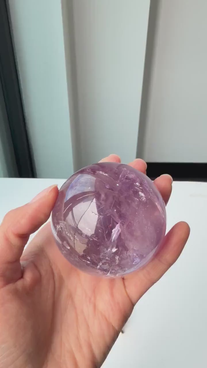 Amethyst Sphere Crystal | Healing Stone for Calm Energy and Chakra Balance, VKa7