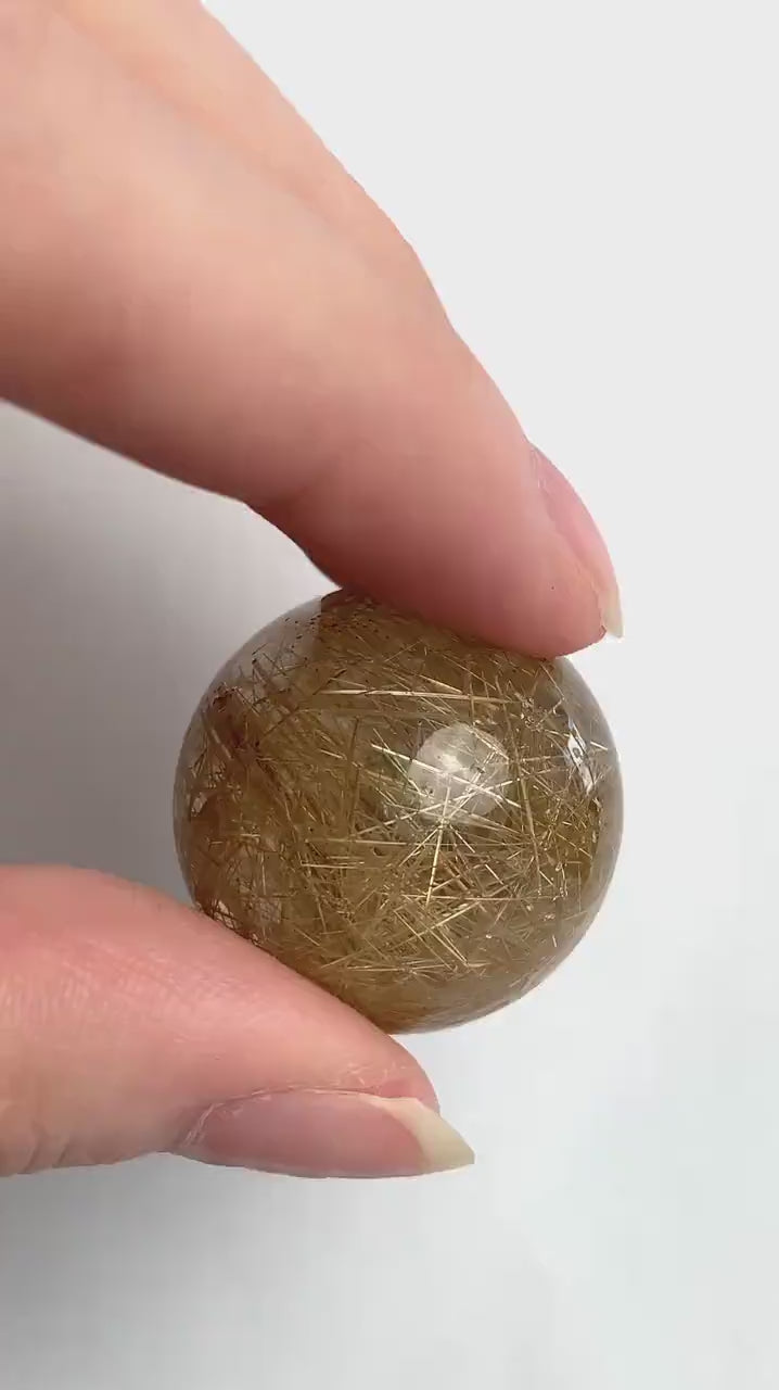 Golden Rutile Quartz Sphere: Healing Crystal (24mm), RQS7