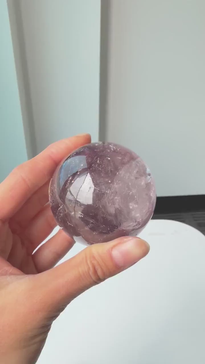 Amethyst Sphere Crystal | Healing Stone for Calm Energy and Chakra Balance, VKa3