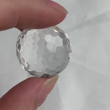 Flawless clear quartz 25mm faceted sphere rare crystal gem grade diamond cut