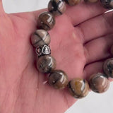 Chiastolite Bracelet 14mm Natural Cross Stone