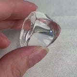 Clear Quartz Statement Ring, Bold Cocktail Ring, Curved Steep Sculptural Jewelry