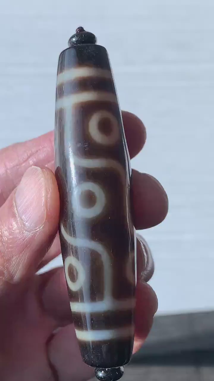 Tibetan Dzi Bead 9 Eye Extra Large 82mm