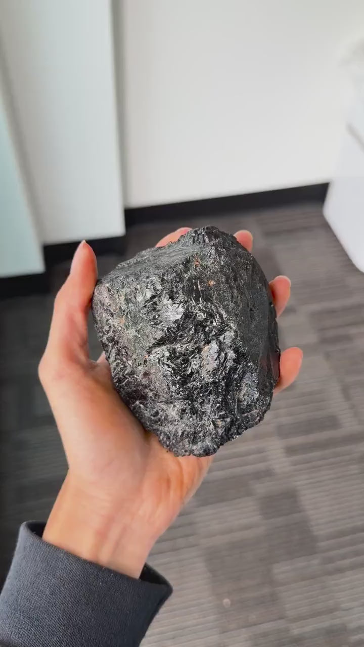 Black Tourmaline Raw Chunk | Schorl Crystal Protection Stone, VKc2