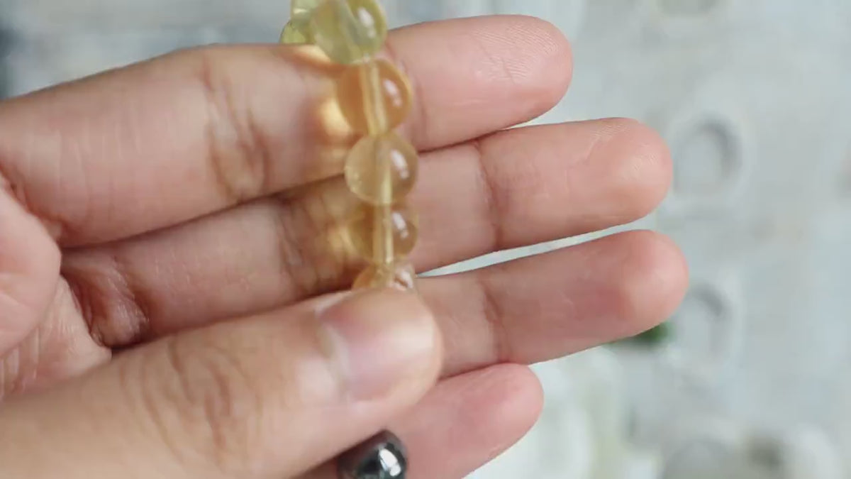 Yellow Fluorite Bracelet | Hematite, Clear Quartz Healing Energy Beaded Jewelry | Focus, Positivity