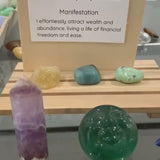 Healing Crystal Set, Manifestation Stones with Affirmation Card, Spiritual Gift