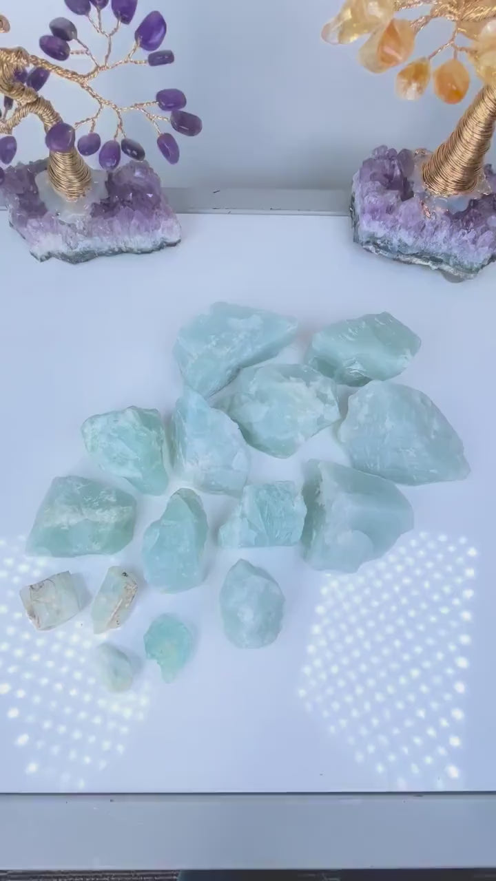 Raw Aquamarine Crystal: Natural Blue Beryl Stone for Calming Energy