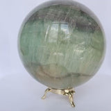 Silky Fluorite Sphere 4 inches, Reiki Meditation Healing Crystal Gift, FL 3