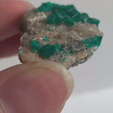 Dioptase Specimen – Emerald Crystals on Matrix, Tsumeb Namibia Collector Mineral, D3
