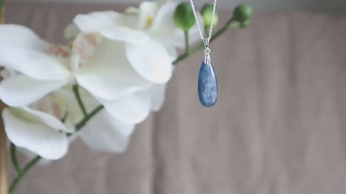 Kyanite Pendant Necklace Sterling Silver