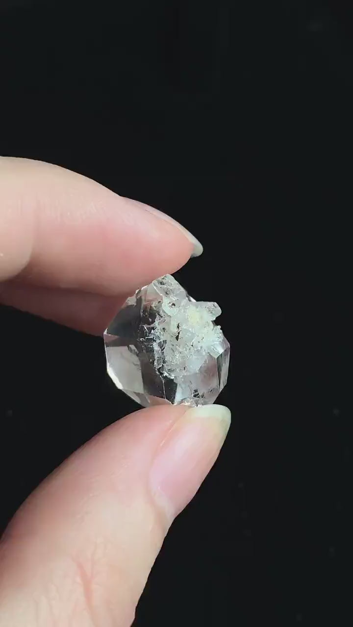 Herkimer Diamond Quartz Crystal, Thick Double Terminated Specimen, NY Clarity Sparkle, A2