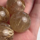 Rutilated Quartz Sphere 21mm Crystal Ball Gold Rutile Energy Stone Small, B7