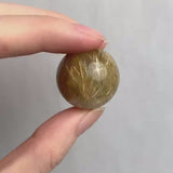 Rutilated Quartz Sphere, Golden Rutile Crystal Ball, 25mm Healing Crystal Gift, RQS6