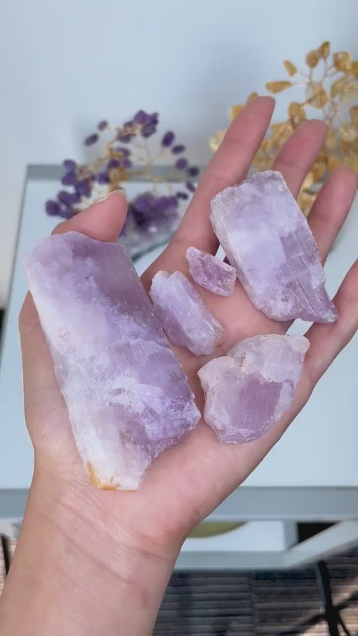 Large Raw Kunzite Crystal | High Vibe Heart Healing Stone | Emotional Support | Collector Specimen | Home Decor | Natural Pink Kunzite