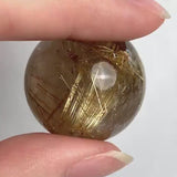 Rutilated Quartz Sphere, Golden Rutile Flash Crystal Ball, Healing Crystal Gift, RQS12
