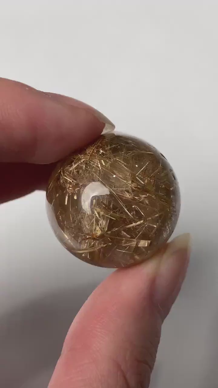 Rutilated Quartz Sphere: Golden Rutile Needles, High Grade Crystal Ball, Meditation Stone, RQS1