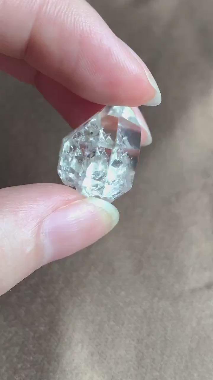 Herkimer Diamond Crystal, Double Terminated Quartz, Etched Termination, High Clarity Specimen (4g NY), A3
