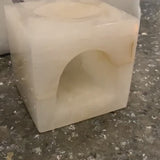 Hand-Carved Clear Quartz Essential Oil Diffuser: Aromatherapy Candle Holder