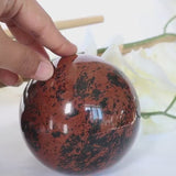 Mahogany Obsidian Sphere: Volcanic Healing Stone (3.5 inches)