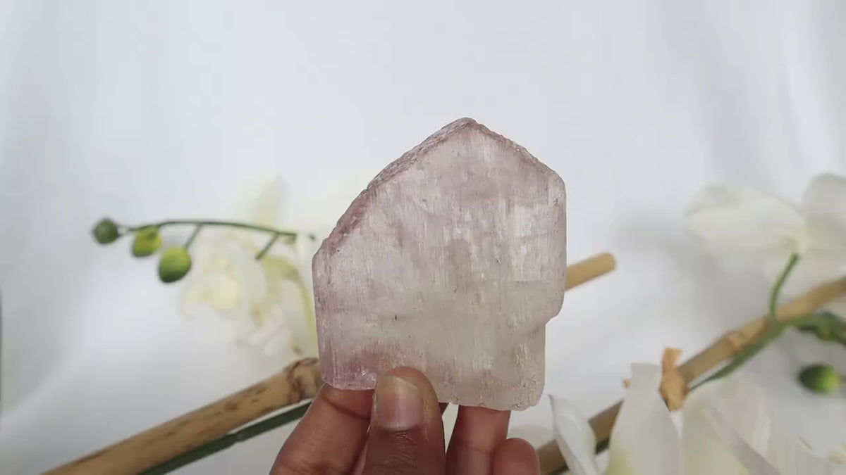 Kunzite Crystal Specimen, Etched Termination Spodumene Mineral Specimen, KN3
