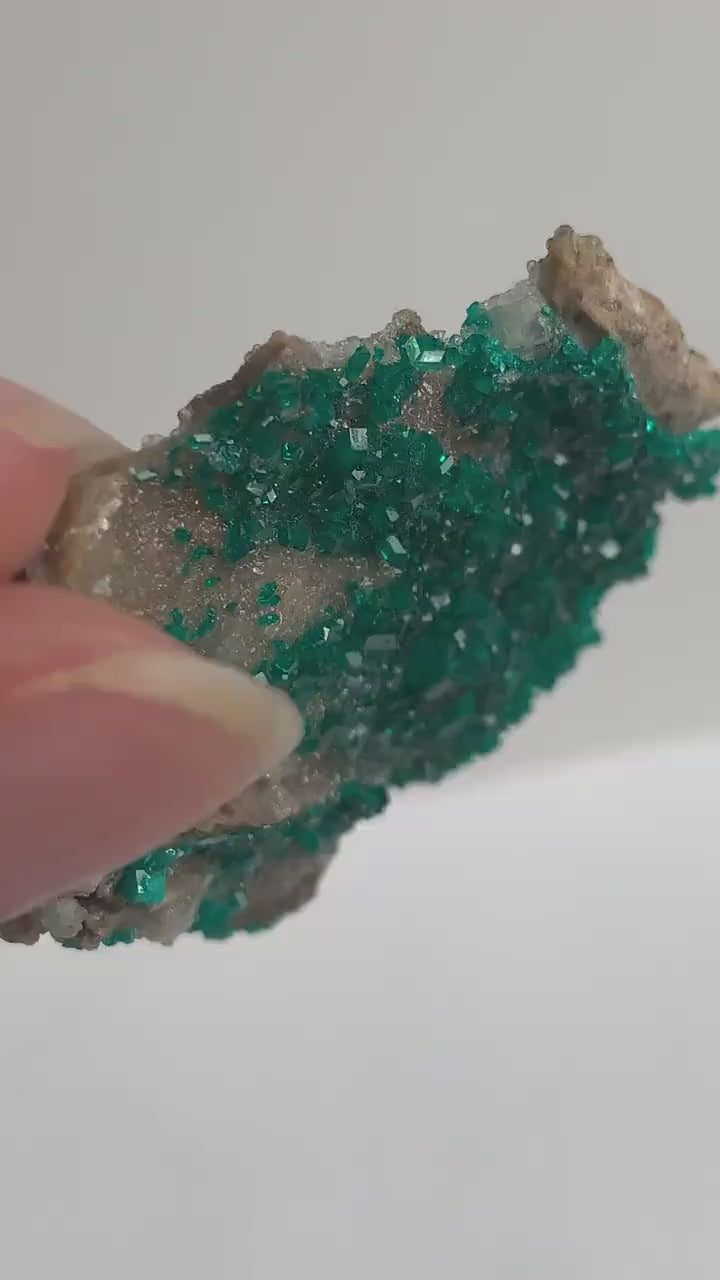 Double-Sided Dioptase Specimen – Tsumeb Mine Namibia Emerald Green Crystal Matrix Collector Mineral Display, D7