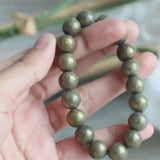 Natural Pyrite Bead Bracelet, Authentic Iron Pyrite, Success Wealth Stone
