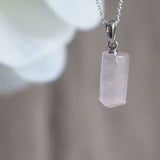 Rose Quartz Pendant Necklace Sterling Silver