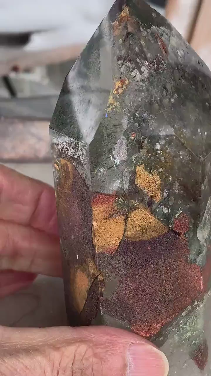 Garden Quartz Point Large Lodolite Crystal 137mm Home Decor
