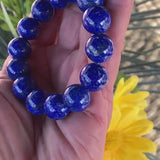 Lapis Bracelet 14mm Large Beads, Super High Quality Blue Gemstone Bracelet, Bold Statement Jewelry Gift