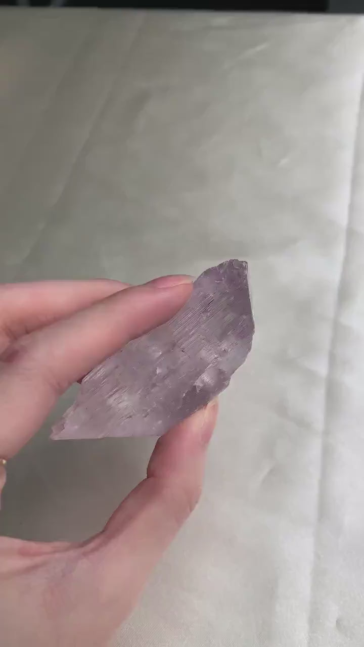 Kunzite Crystal Specimen – Double Etched Termination, Afghanistan Pink Collector Mineral (64mm), KT2