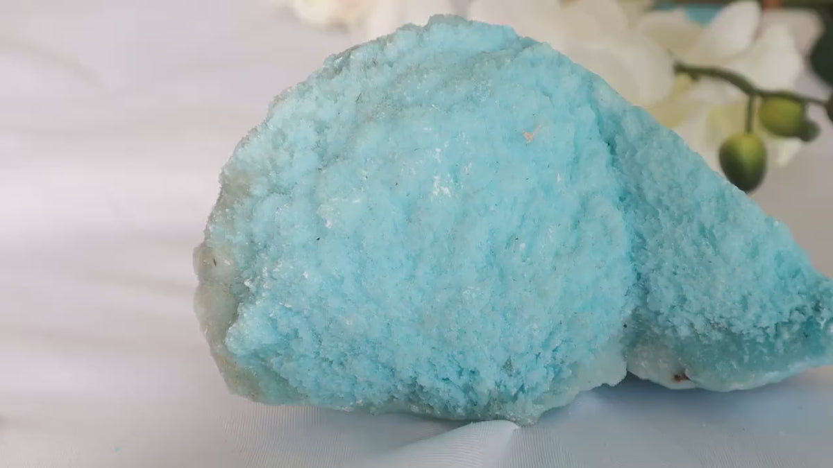 Large Raw Blue Aragonite Mineral Specimen | Calming Crystal Stone