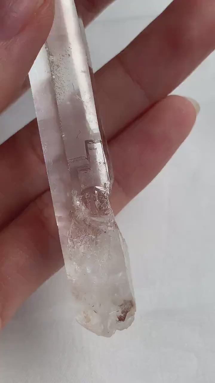 Golden Healer Clear Quartz Laser Point Long Crystal Wand High Clarity Specimen, A13