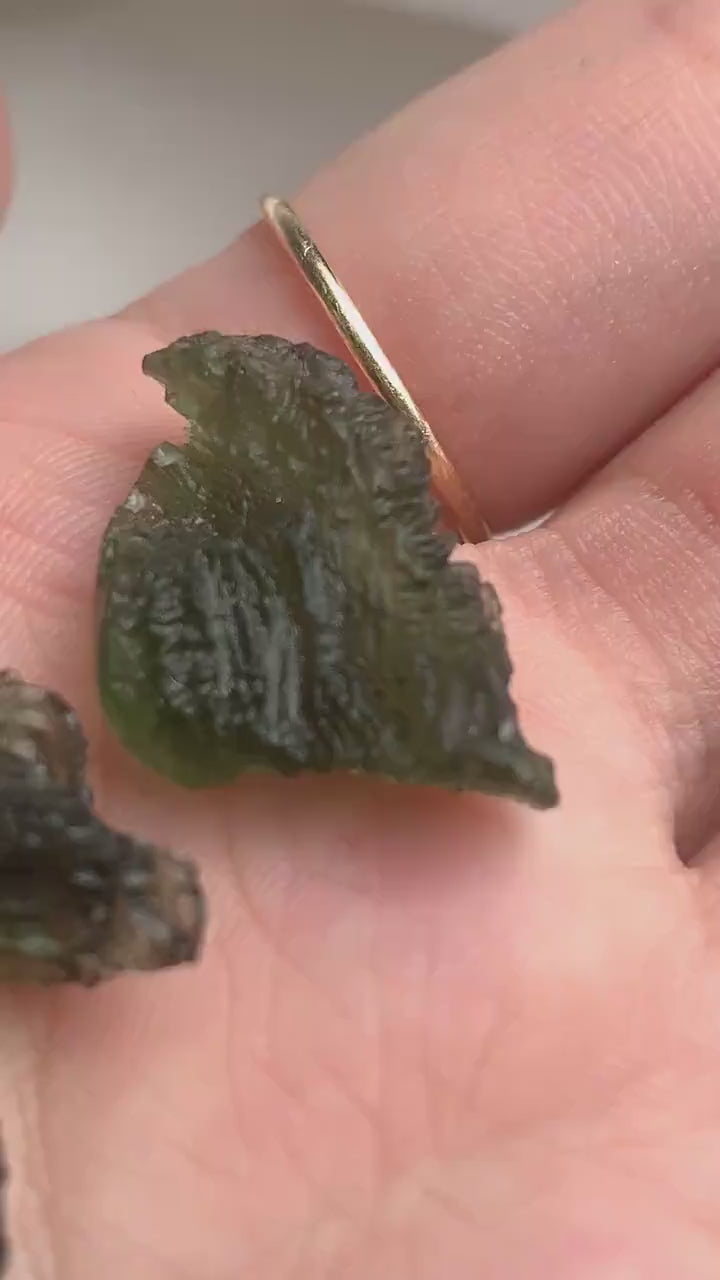 Raw Moldavite Crystal Authentic Czech Republic Natural Specimen