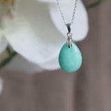 Peruvian Amazonite Pendant Necklace Sterling Silver for Women