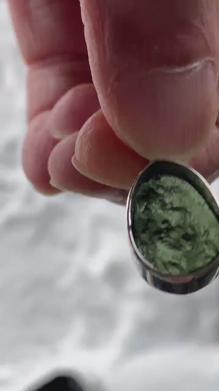 Moldavite Pendant Double Sided | Polished & Raw Dual-Sided Natural