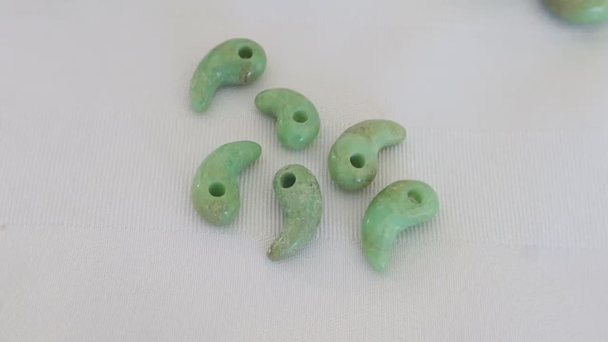 Chrysoprase Magatama: Green Crystal Japanese Charm