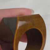 Tiger Eye Statement Ring, Wide Band Cocktail Ring, Sculptural Designer Jewelry