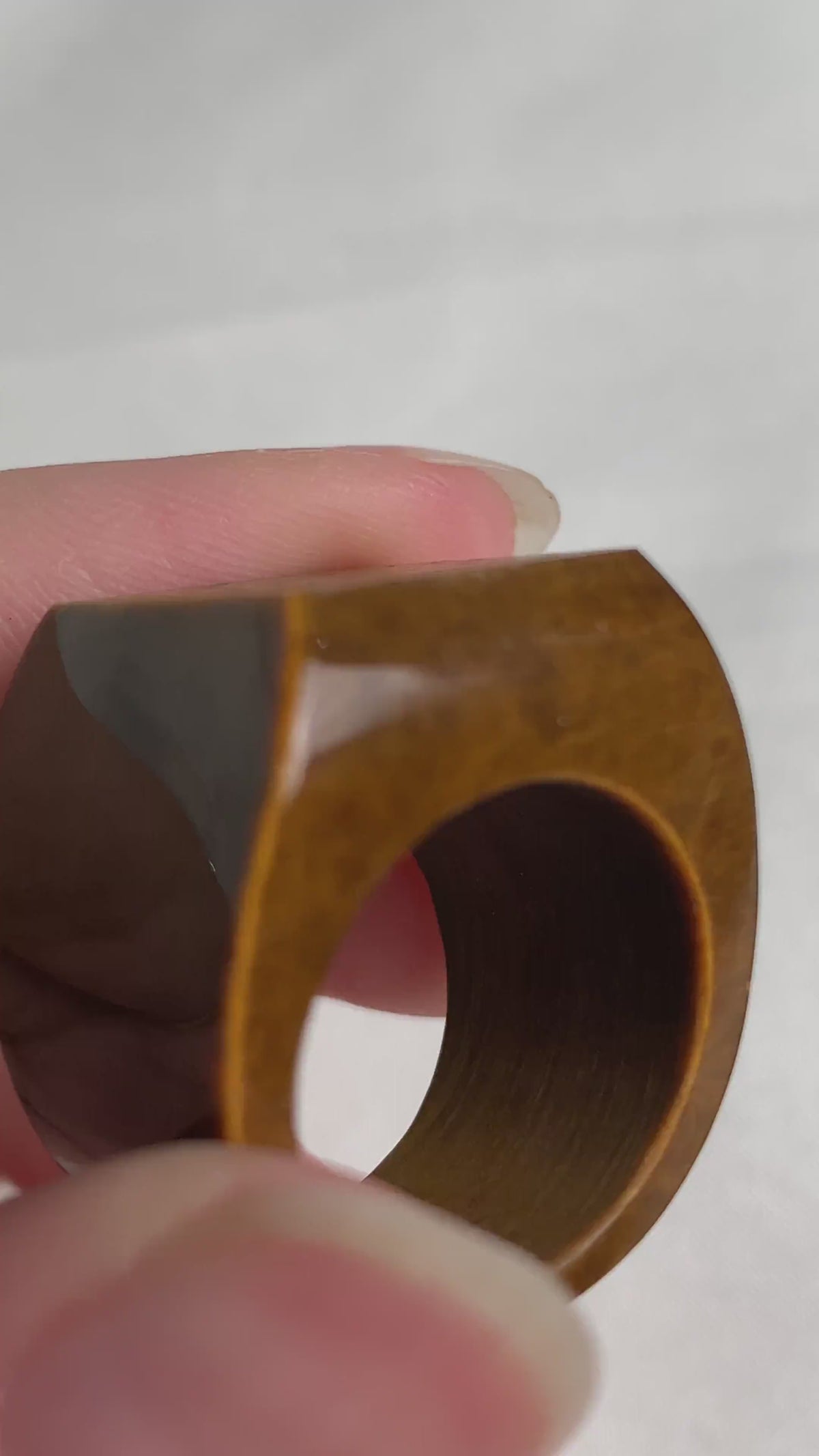 Tiger Eye Statement Ring, Wide Band Cocktail Ring, Sculptural Designer Jewelry