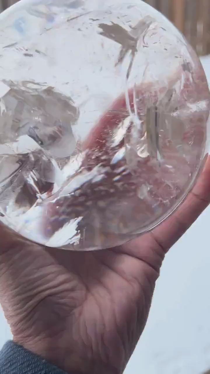 Clear Quartz Sphere Large Natural Crystal Ball 130mm High Clarity, Q02a