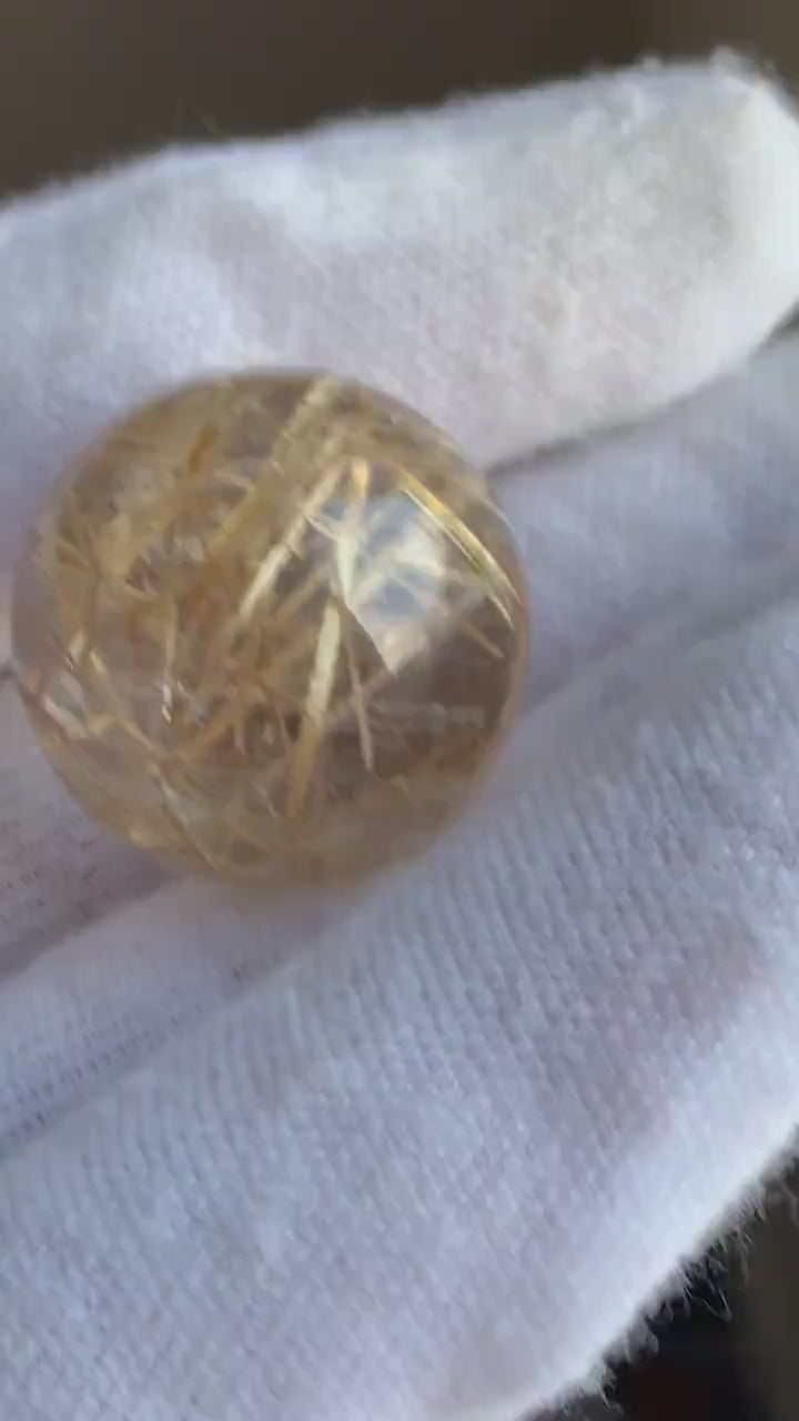 Rutilated Quartz Sphere | High Clarity Golden Rutile Crystal