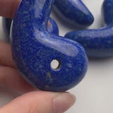 Lapis Lazuli Magatama 60mm, Crystal Pendant, Polished Gemstone Carving for Jewelry, Meditation & Collecting