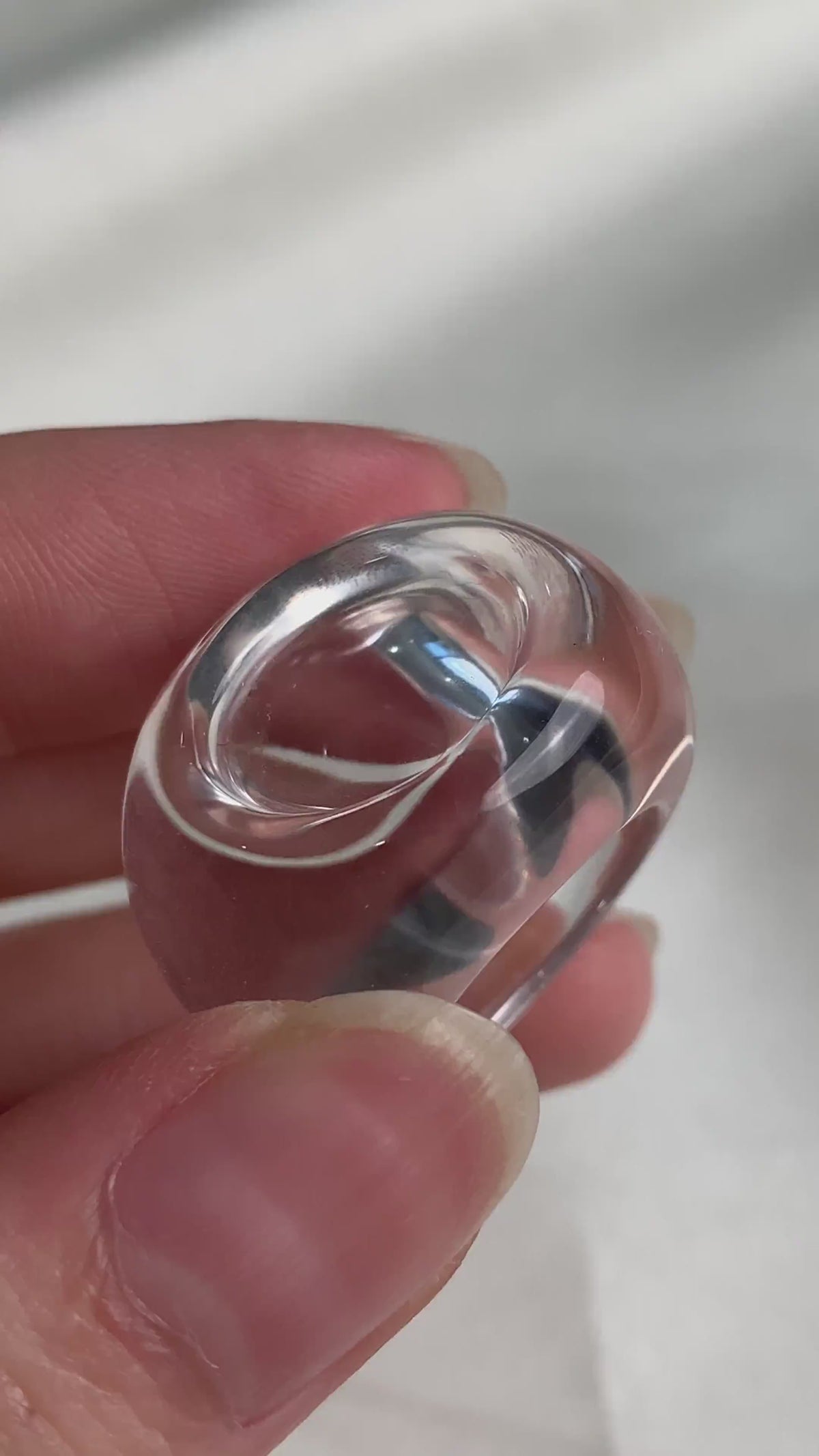 Clear Quartz Statement Ring, Oval Cocktail Ring, Bold Sculptural Jewelry