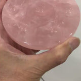 Rose Quartz Crystal Grid Plate for 7 Spheres | Love Energy Healing Display Stand