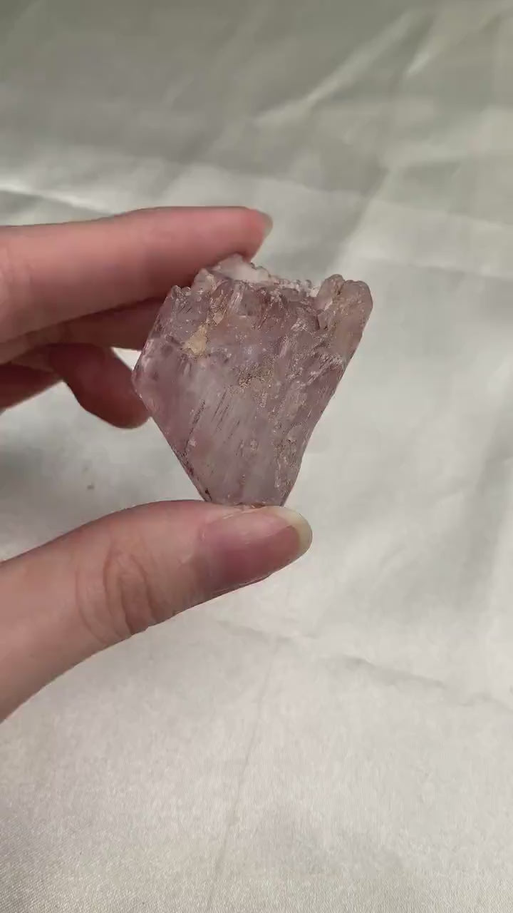 Gem Grade Pink Kunzite Crystal Specimen – High Clarity Afghan Collector Mineral 39mm, KT3