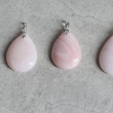 Pink Opal Pendant Necklace Sterling Silver for emotional healing